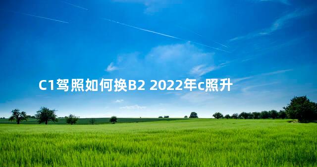 C1驾照如何换B2 2022年c照升b驾照什么条件